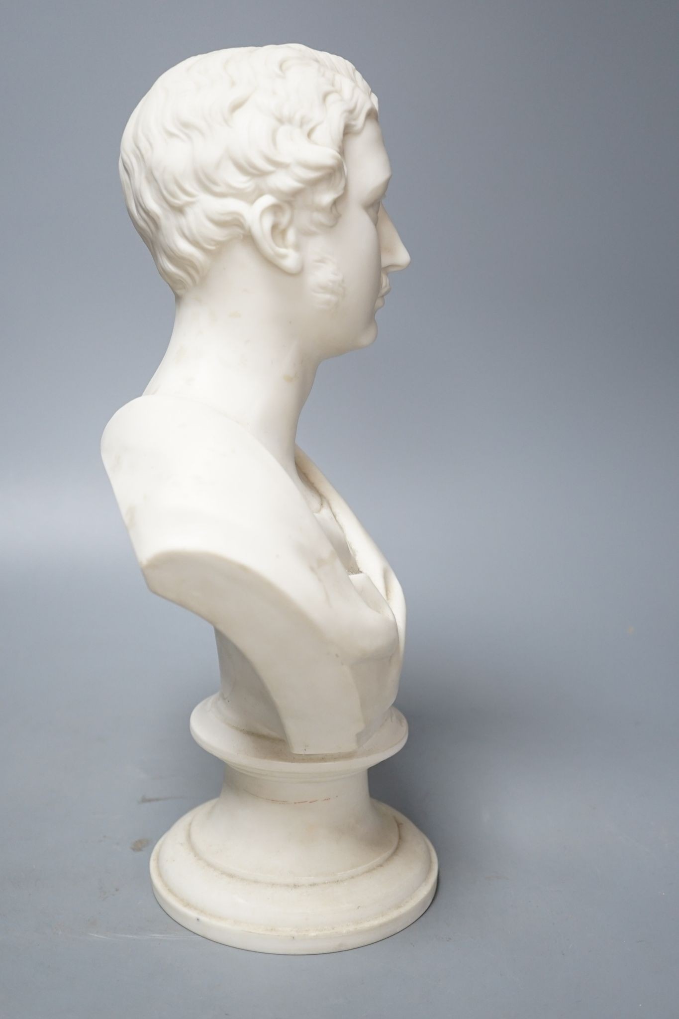 A mid 19th century Kerr & Binns Worcester bust of Prince Albert, impressed Worcester 34cm